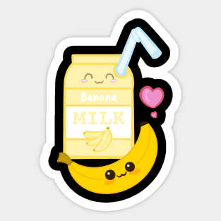 kawaii banana milk Sticker